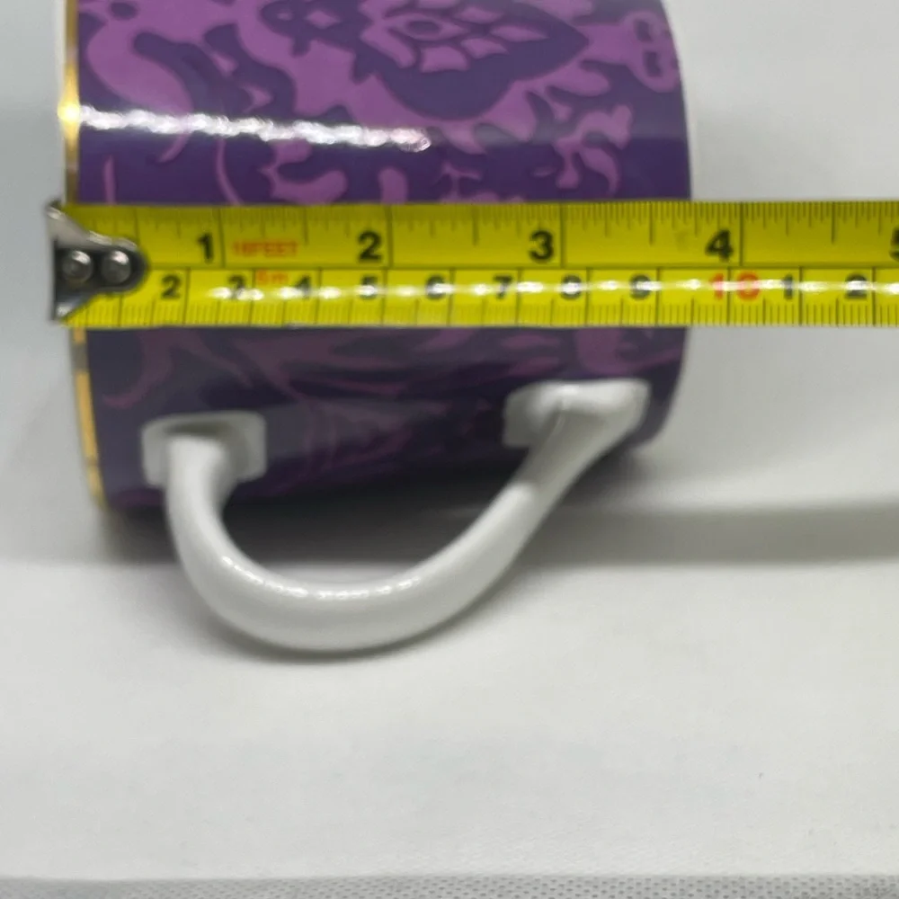 Starbucks 2004 Purple Tapestry Damask Brocade Gold Rim Coffee Cup - Picture 8 of 9